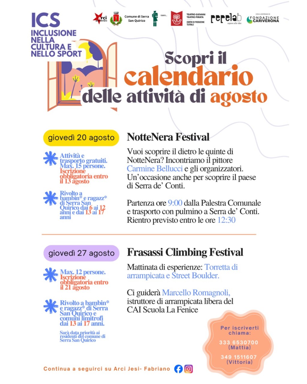 ICS – Inclusione, Cultura e Sport: il calendario di&nbsp;agosto